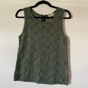 Green lace tank
